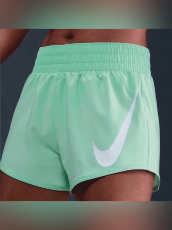 Nike Pants - Nike Women's One Swoosh Dri-Fit Mid-Rise Mint-Green Running Shorts(HV2616-353)